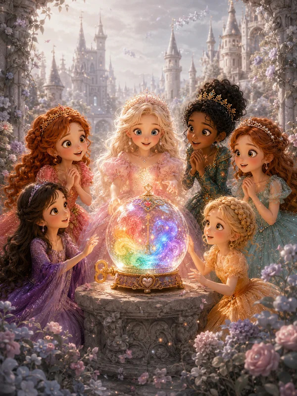 Copertina della fiaba Le 6 Principesse e il Segreto dei Colori
